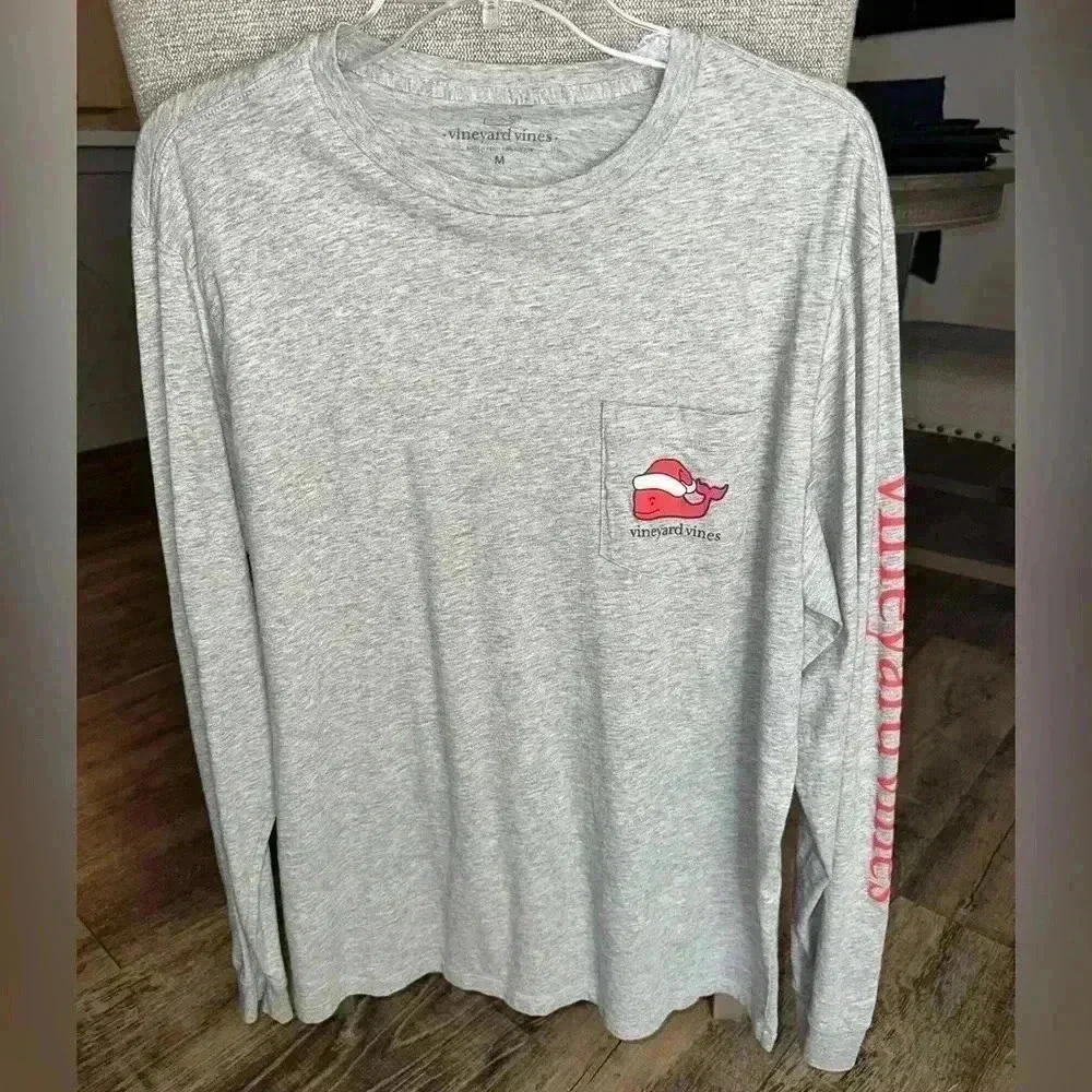 Vineyard Vines Christmas Long Sleeve Tee Naughty Or Nice Medium - Picture 1 of 5